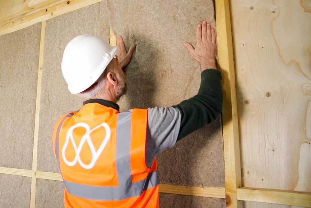 IndiNature Hemp Insulation Wall Installation